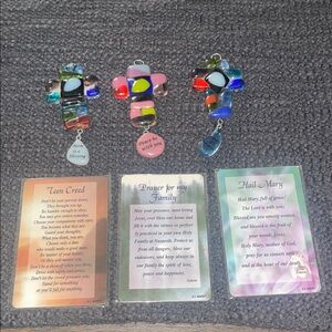 Colorful‎ Glass Cross Ornaments and cards
